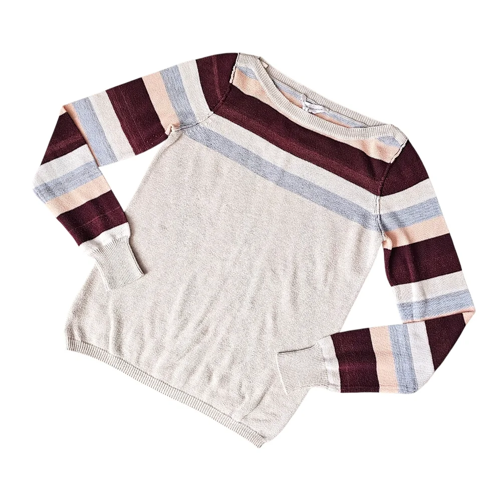 BCBGeneration Colorblock Boat Neck Sweater - Size M - Picture 2 of 11